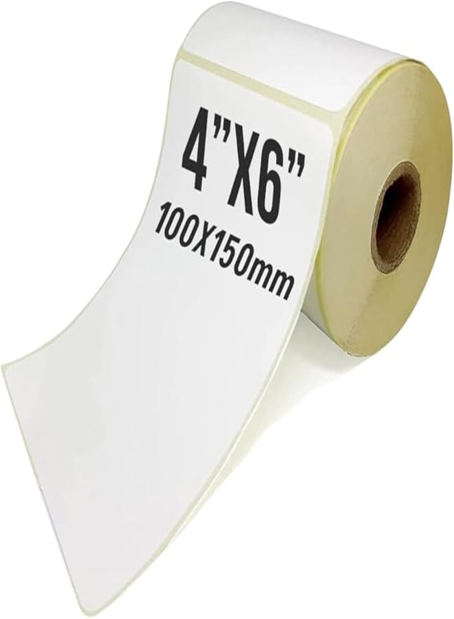 BRANDSFINITY Direct Thermal Barcode Label Stickers 4"X6",100mmX150mm, 500 Labels Compatible with Zebra and Most of Thermal Printers, 500 Labels, Pack of 1